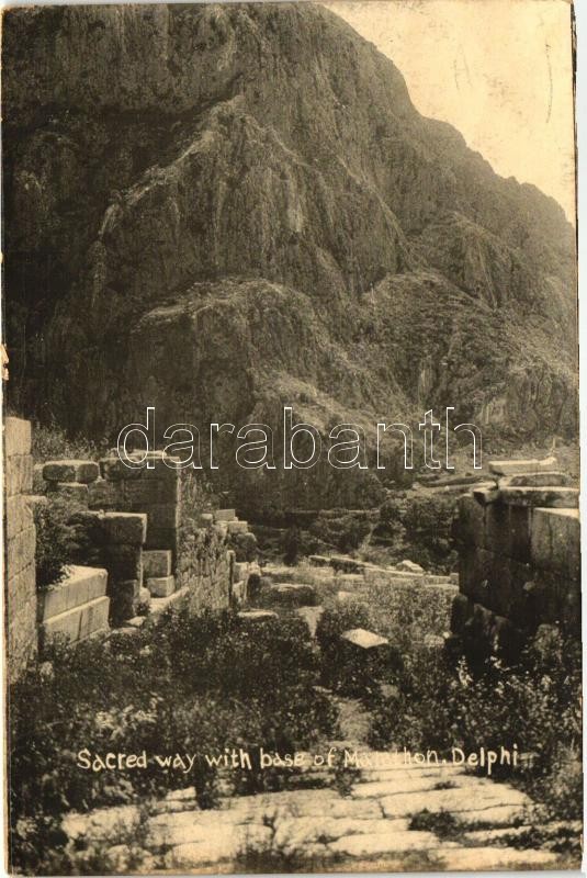 Delphi, Sacred way with base of Marathon