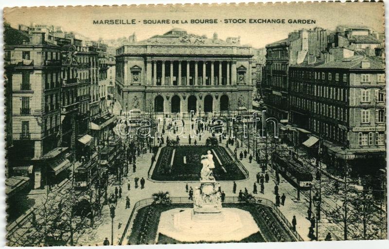 Marseille, Square de la Bourse / stock exchange garden, tram