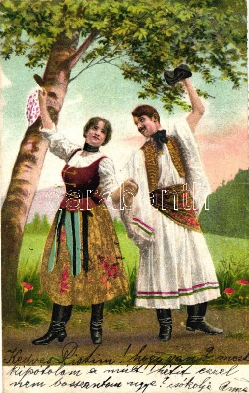 Hungarian folklore, couple, Magyar folklór, pár