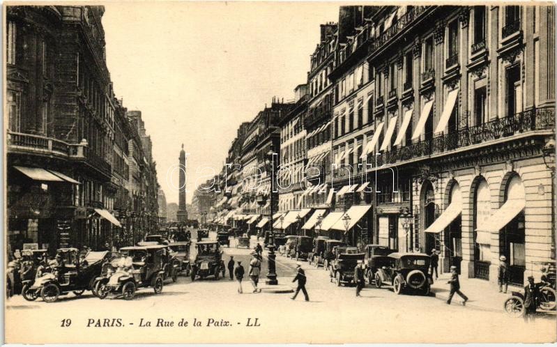 Paris, La Rue de la Paix / street, automobiles