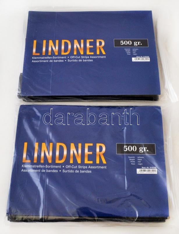 Lindner Filacsík 500 gr., fekete S10500, Lindner Off-cut Strips Assortment, 500 g, black, Klemmstreifen-Kiloware: 1.Wahl - 500 g, schwarz
