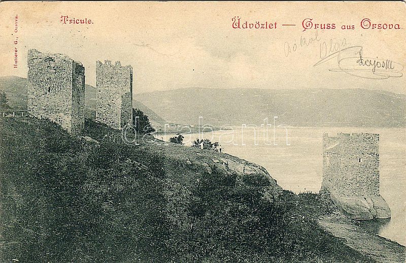 1899 Orsova, Tricule towers, fortress, 1899 Orsova, Tricule erőd
