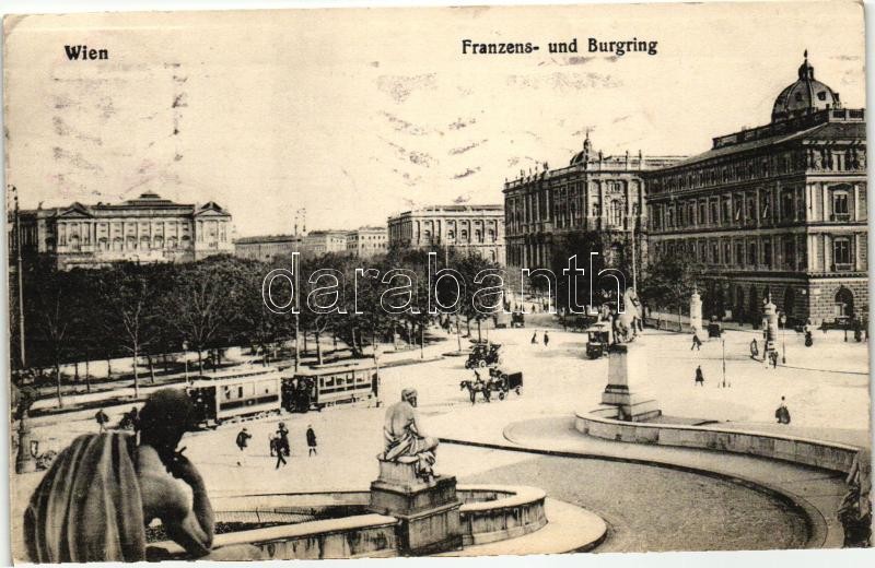 Vienna, Wien; Franzens- aund Burgring / streets, trams