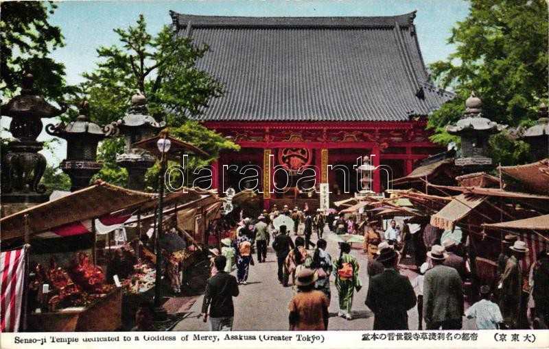 Tokyo, Senso-ji Temple, dedicated to a Goddess of Mercy, Asakusa, Shinto Temple, Tokió, Asakusának az irgalom istennőjének szentelt Senso-ji sintó Templom