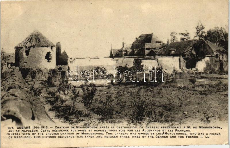 Mondemonde Castle, ruins, World War I., Mondemonde kastély romjai, I. világháború