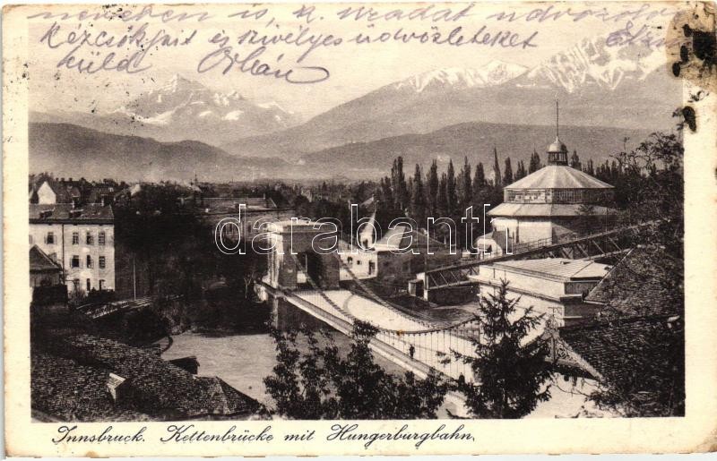Innsbruck, Lánchíd és a Hungerburg sikló, Innsbruck, Chain Bridge and the Hungerburg funicular