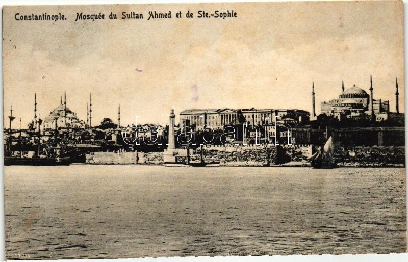 Konstantinápoly, az Ahmed Szultán mecset és a Hagia Szophia, Constantinople, Sultan Ahmed Mosque and the Hagia Sophia