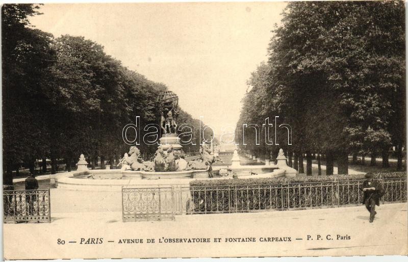 Paris, Avenue de l'Observatoire, Fontaine Carpeaux / avenue, fountain
