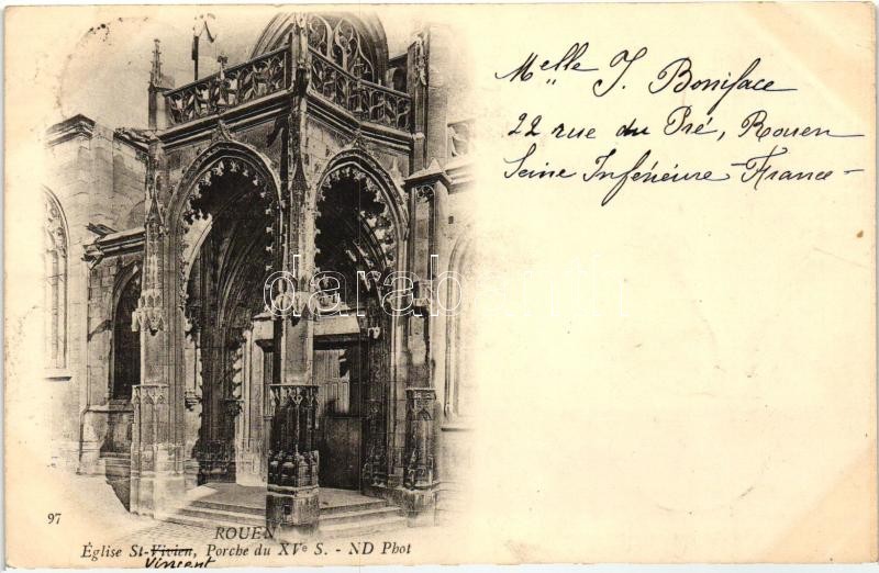 Rouen, Eglise St Vivien, Porche de XV S / church, porch