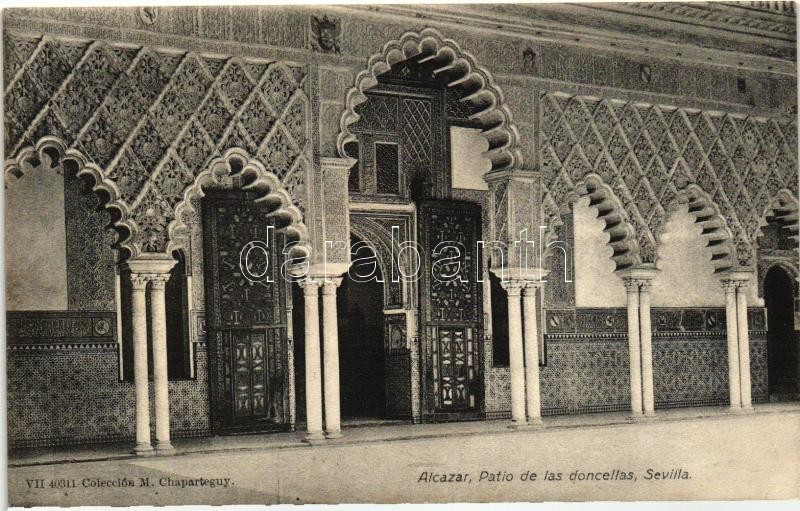 Seville, Sevilla; Alcazar, patio de las doncellas / royal palace, interior, Courtyard of the Maidens