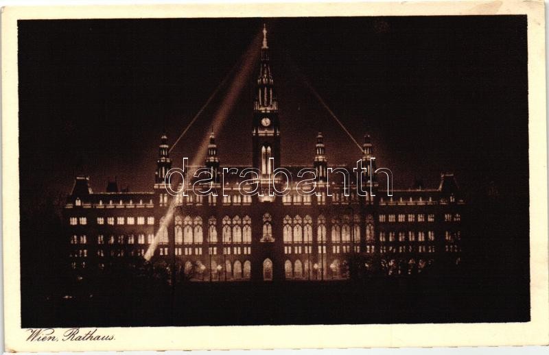Vienna, Wien; Rathaus / town hall, night