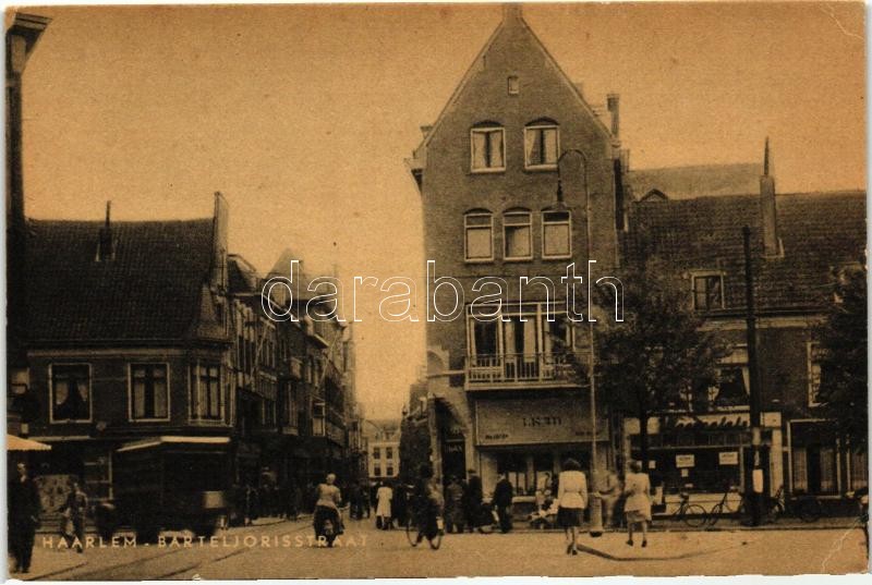 Haarlem, Barteljorisstraat / street, shops, truck
