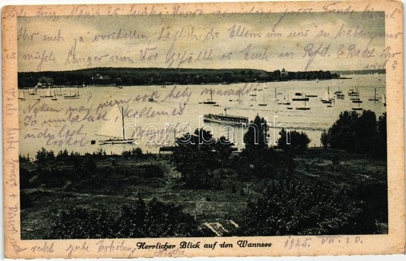 Herrlicher Blick auf den Wannsee, View of the Wannsee, ships