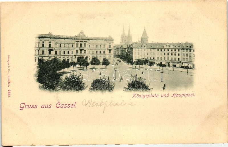 Kassel, Cassel; Königsplatz, Hauptpost / square, post office