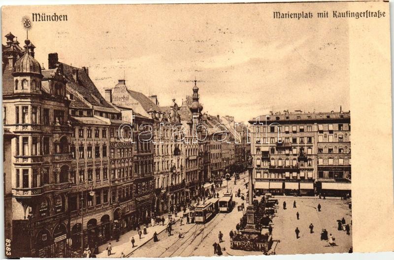 München, Marienplatz, Kaufingerstrasse / square, street, trams