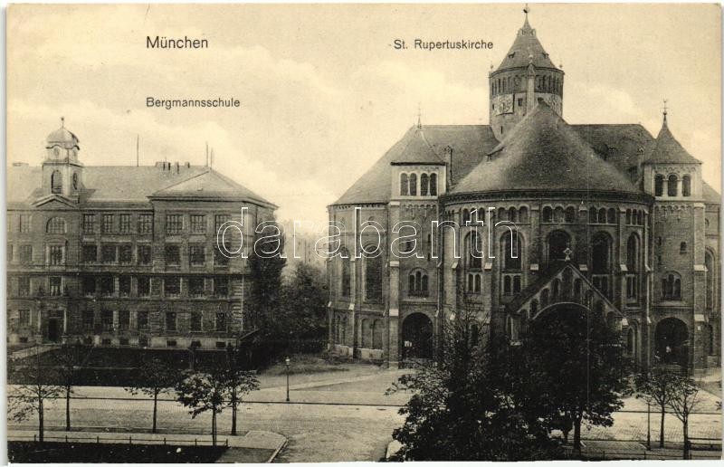 München, St. Rupertuskirche, Bergmannsschule / church, school