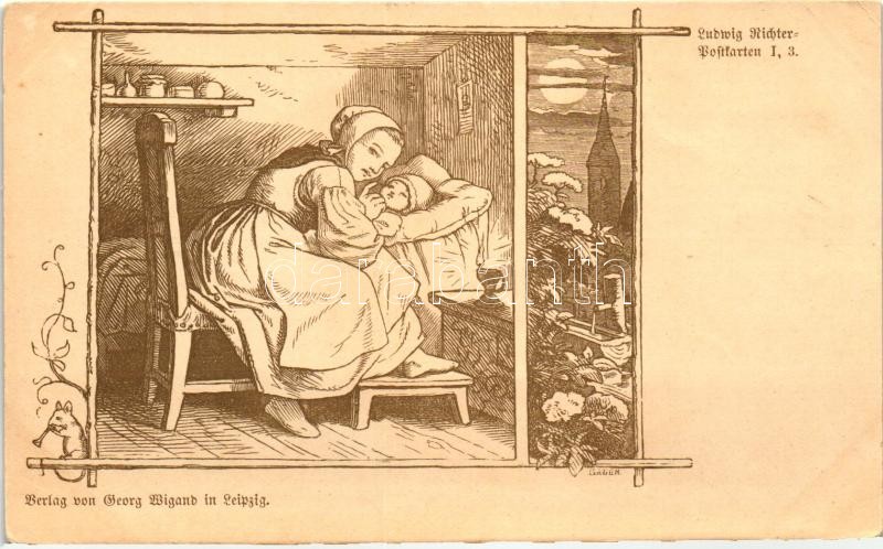 Mother with child, Ludwig Richter Postkarten I, 3. s: Gaber
