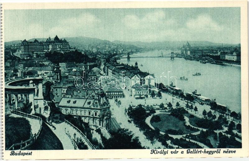 Budapest, view of the Royal Castle from the Mount Gellért, Budapest, a Királyi vár a Gellért-hegyről nézve