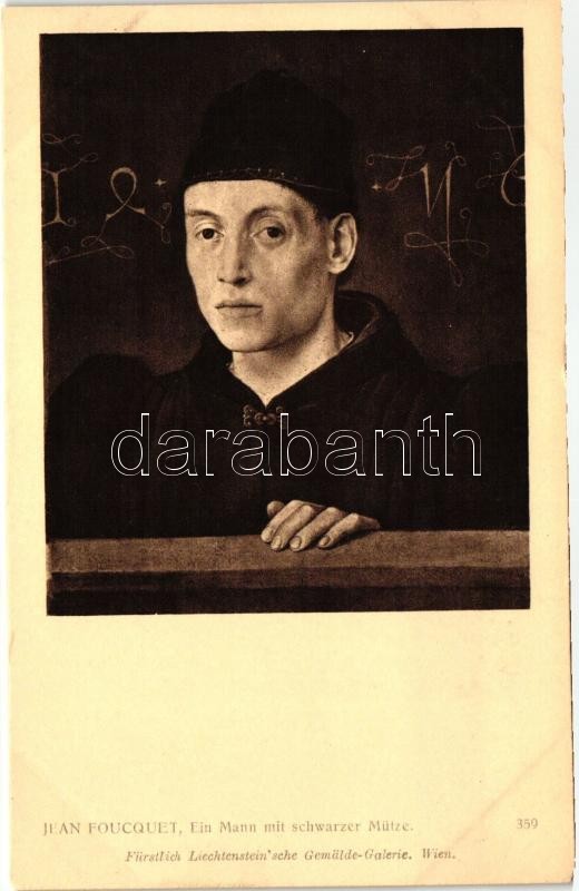 Ein Mann mit schwarzer Mütze, Fürstlich Liechtenstein Gemalde Galerie 359. s: Jean Foucquet