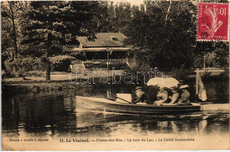 Le Vésinet, Casino des Ibis, Tour du Lac, Le Canot Automobile / casino, lake, motorboat