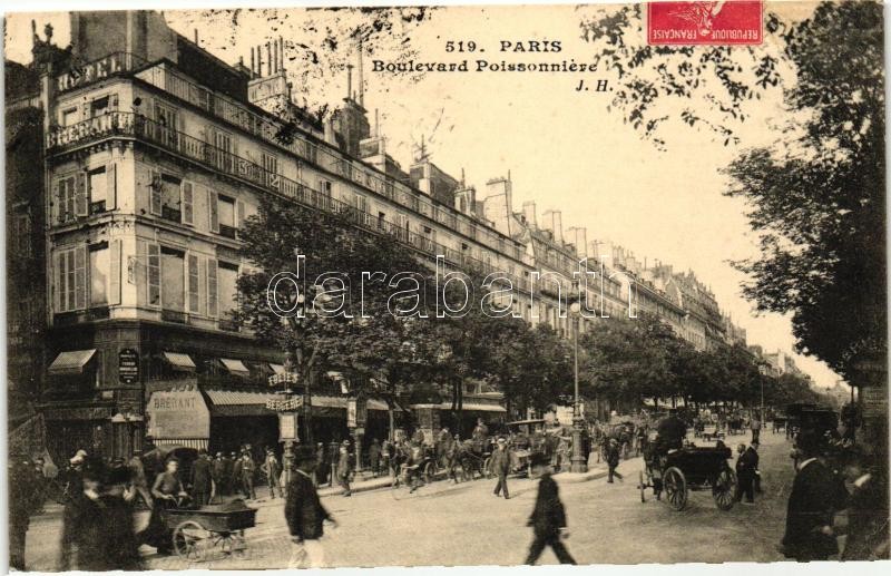 Paris, Boulevard Poissonniere, shops, hotel
