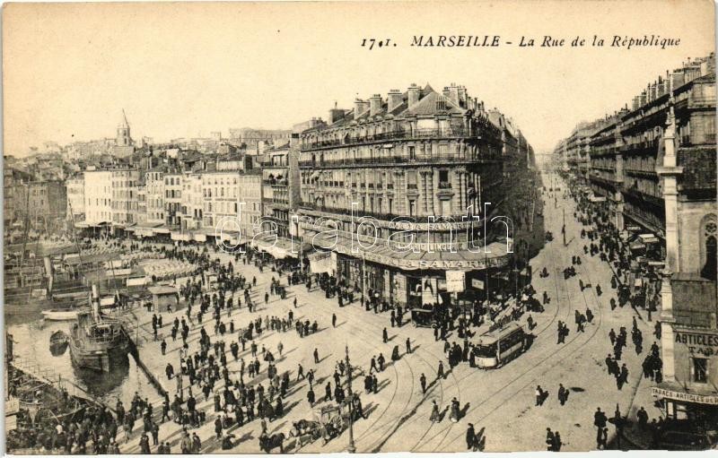 Marseille, Rue de la Republique / street, tram