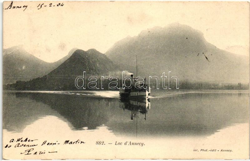 Lake Annecy, Lac d'Annecy; steamship