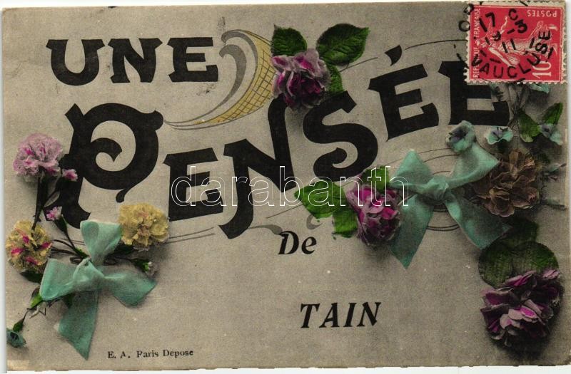 Tain, Une Pensée / floral greeting card