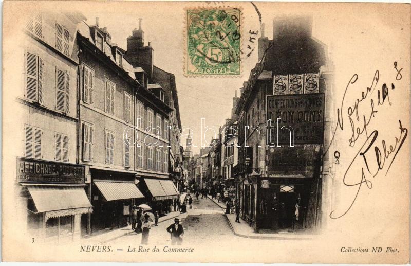 Nevers, Rue du Commerce / street, shop of Leon Dony