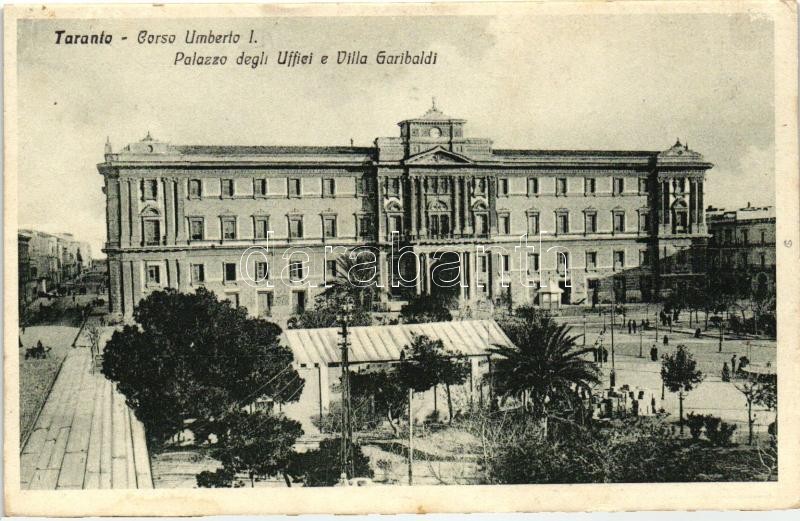 Taranto, Corso Umberto I, Palazzo degli Uffici, Villa Garibaldi