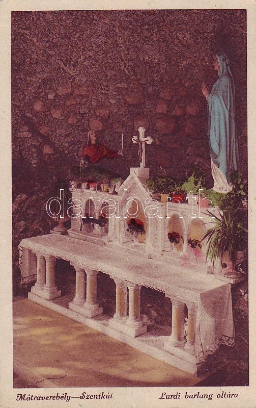 Mátraverebély-Szentkút, Lurdi barlang, oltár, belső
