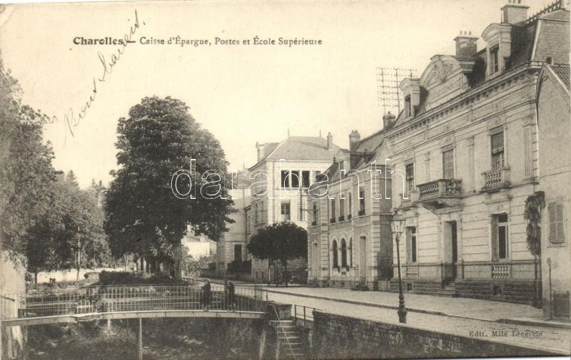 Charolles, Caisse d'Epargne, Postes et Ecole Superieure / savings bank, post office, school