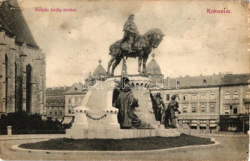 Cluj, statue of Corvinus Matthius, Kolozsvár, Mátyás király szobor