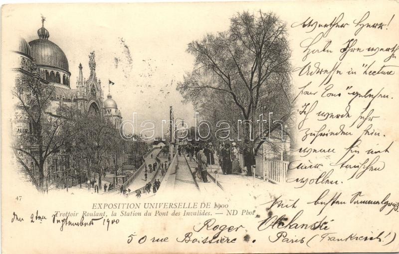 1900 Paris, Exposition Universelle, Trottorir Roulant, Station du Pont des Invalides
