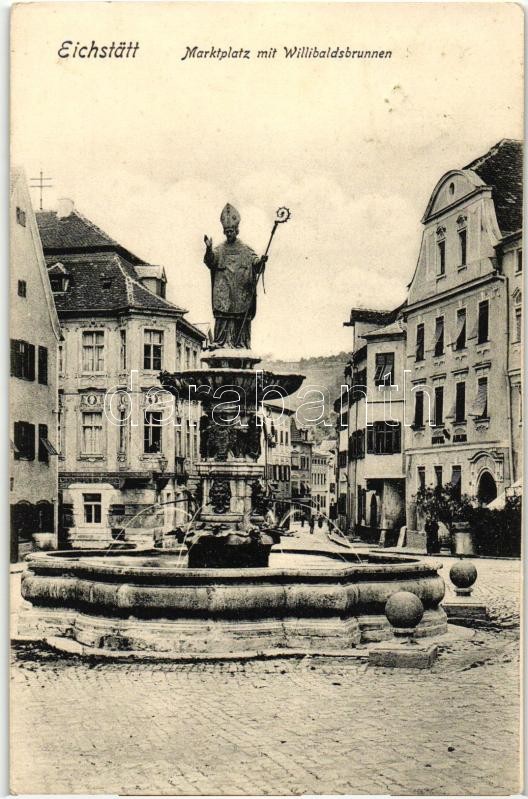 Eichstätt, Marktplatz mit Willibaldsbrunnen / square, fountain