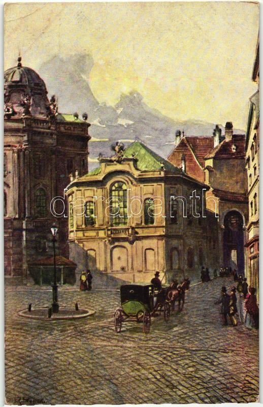 Vienna, Wien; Altes Burgtheater / theatre, artist signed