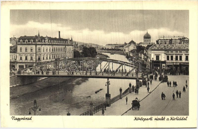 Oradea, river bank, bridge, synagogue, Nagyvárad, Köröspart, Kishíd, zsinagóga
