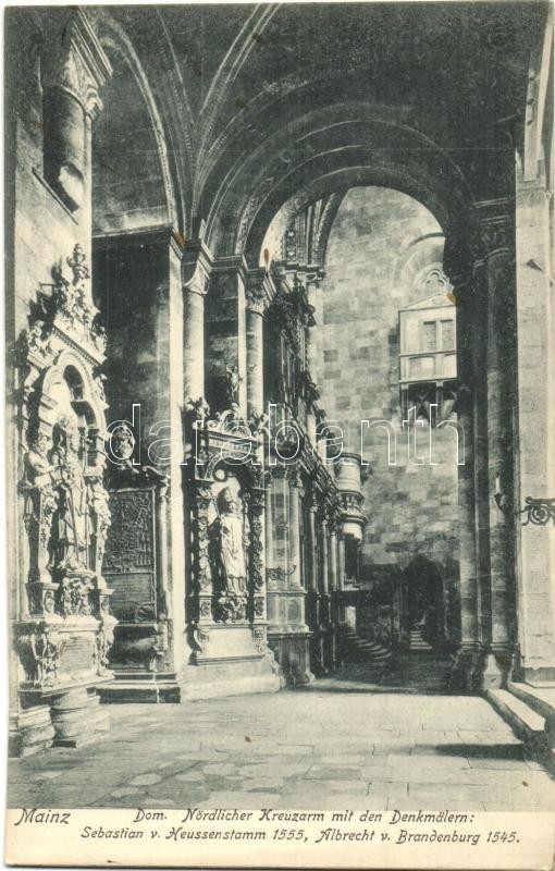 Mainz, Dom, Nördlicher Kreuzarm, Denkmalern / church interior