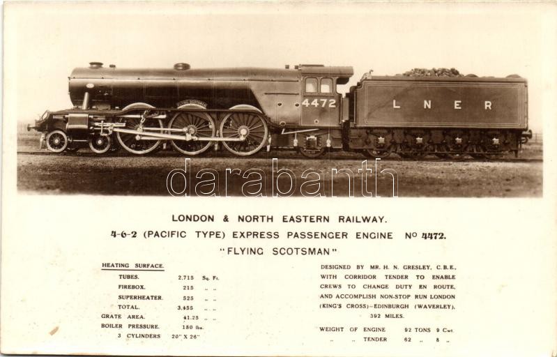 London &amp; North Eastern Railway, 4-6-2 Pacific Type Express Passenger Engine No. 4472. &quot;Flying Scotsman&quot;, train