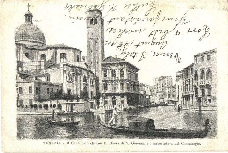 Venice, Venezia; Il Canal Grande con la Chiesa di S. Geremia / church