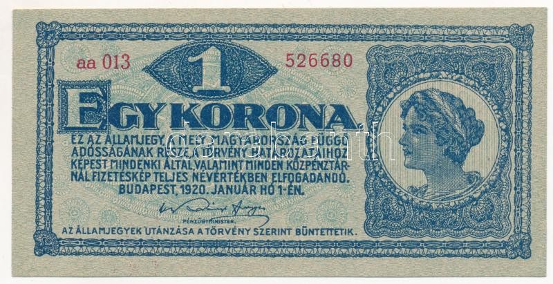 1920. 1 Korona, 1920. 1K