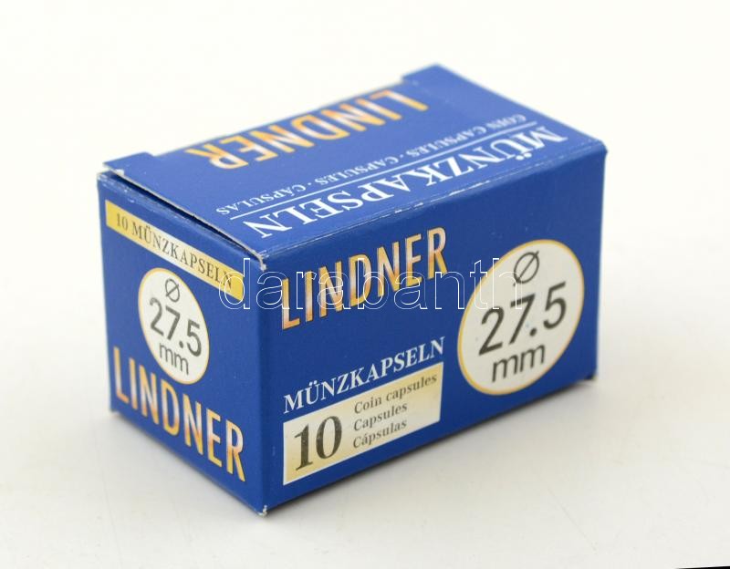 Lindner coin capsules 27,5mm - Pack of 10, Lindner érmekapszula 27,5mm - 10 darabos 2250275P, Lindner Münzenkapseln 27,5mm - 10-er Pack