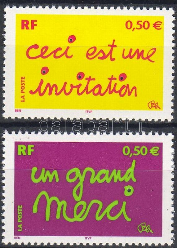 Üdvözlő bélyegek sor, Greeting stamps set