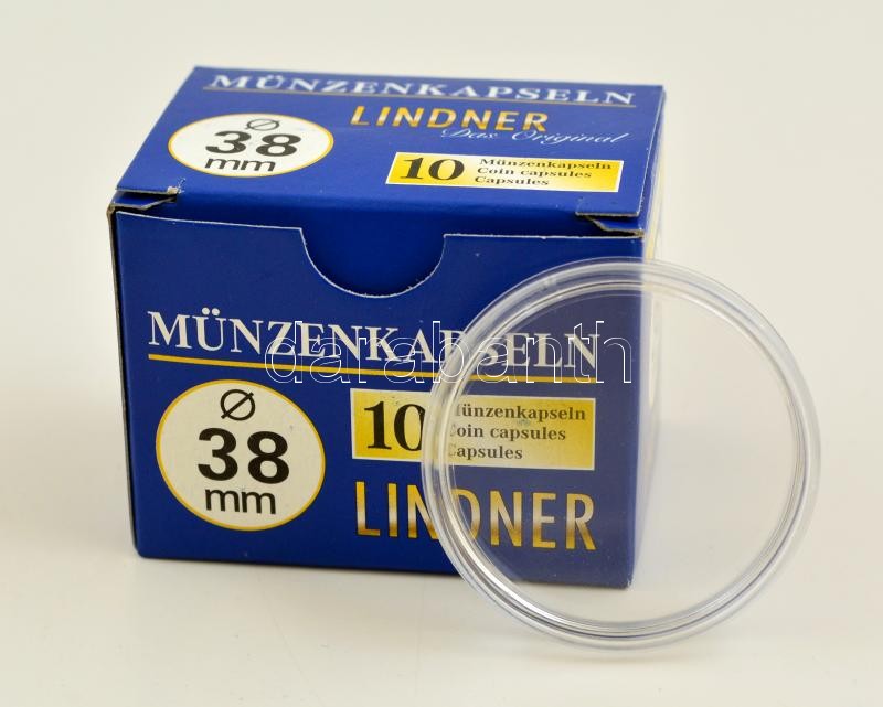 Lindner coin capsules 38mm - Pack of 10, Lindner érmekapszula 38mm - 10 darabos 2250038P, Lindner Münzenkapseln 38mm - 10-er Pack