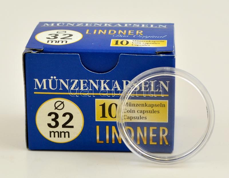 Lindner coin capsules 32mm - Pack of 10, Lindner érmekapszula 32mm - 10 darabos 2250032P, Lindner Münzenkapseln 32mm - 10-er Pack