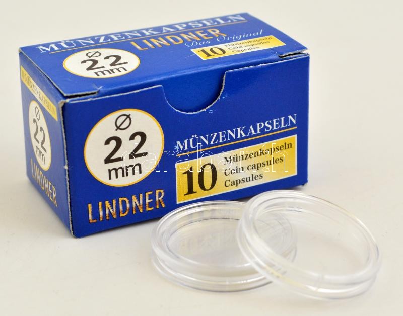 Lindner Münzenkapseln 22mm - 10-er Pack, Lindner érmekapszula 22mm - 10 darabos 2250022P, Lindner coin capsules 22mm - Pack of 10