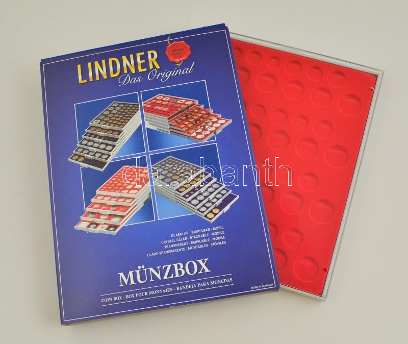 Münzbox Standard für 4x DM-Kursmünzensätze 2204, Érme tartó tálca dobozban - 4x DM 2204, Coin box STANDARD for 4 German Mark coin sets