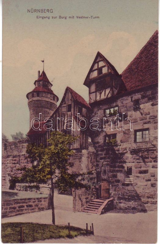 Nürnberg, Eingang zur Burg mit Vestner Turm / entry of the castle, tower