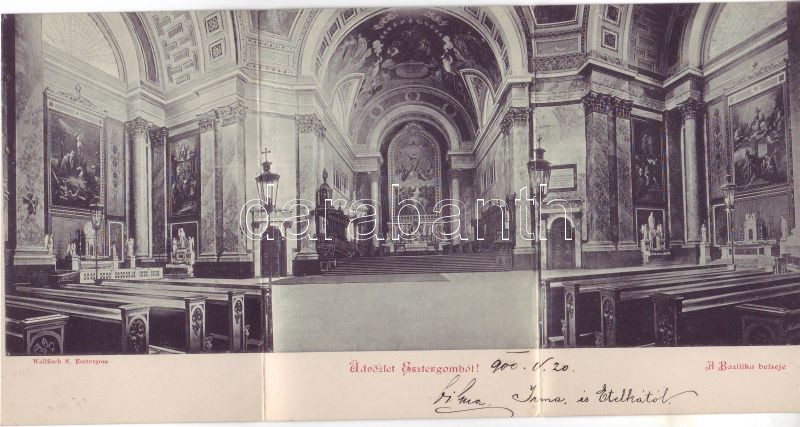 Esztergom, Bazilika belső, panoramacard