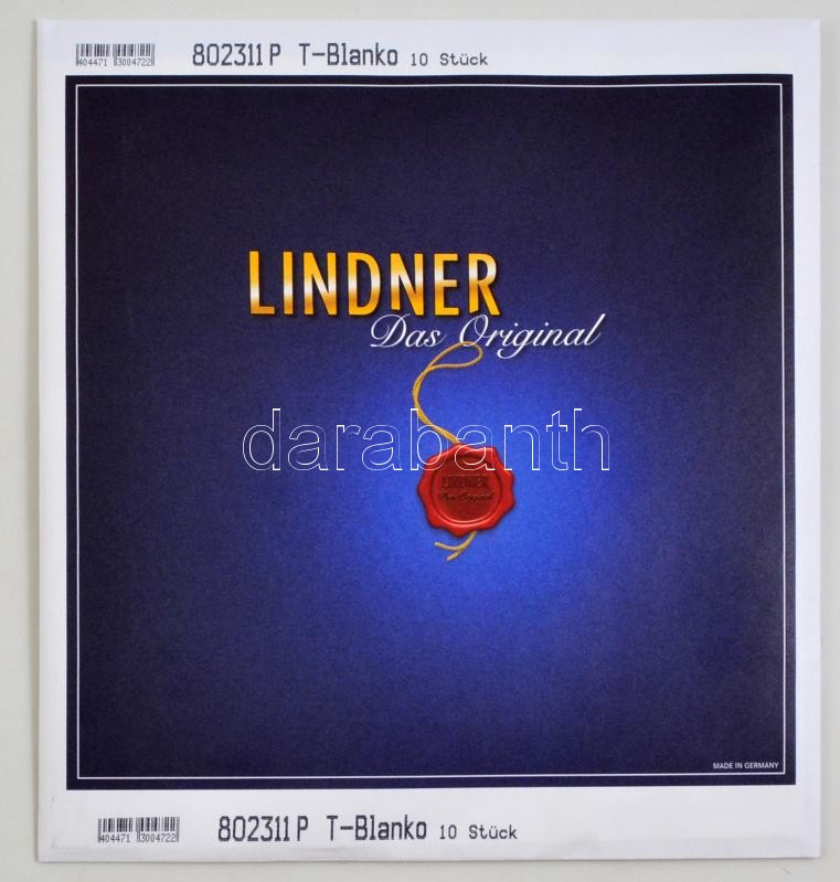 Lindner T-Blanko albumpótlás 124 mm-10 darabos 802311P, LINDNER T-Blank pages with 3 pockets: 124 mm - pack of 10, T-Blanko-Blätter mit 3 Streifen: 124 mm - 10er-Packung